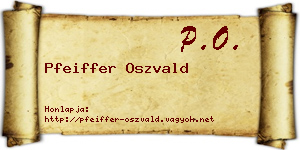 Pfeiffer Oszvald névjegykártya